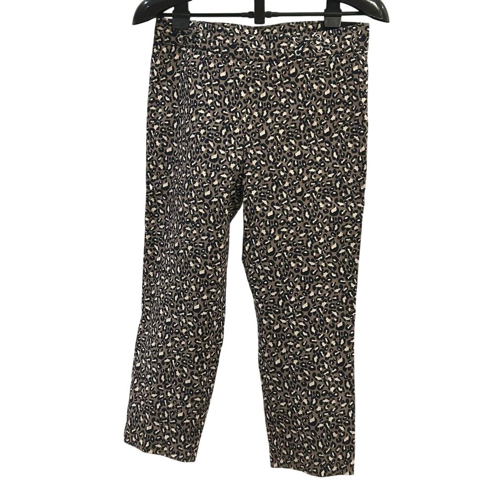 NWT Rafaella Gray Leopard Print Capris Women's size 10
